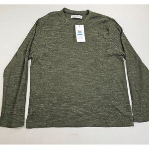 Calvin Klein Jeans Size XL Men's Thyme Heather Green Long Sleeve Logo Henley NWT